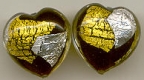 Black Abstract, Gold & Silver Foil Heart